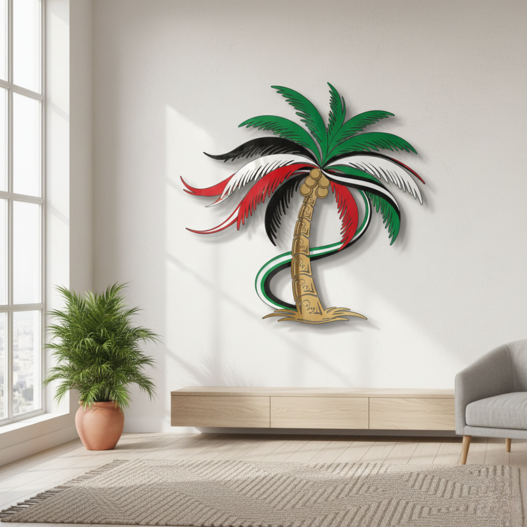 UAE National Day Acrylic Palm Tree Wall Art | Symbol of Growth and Prosperity